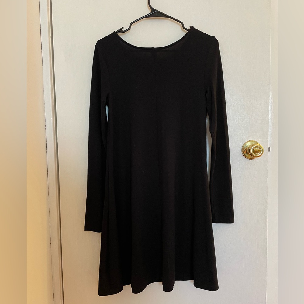 Black Long Sleeve Jersey Swing Dress from Old Navy